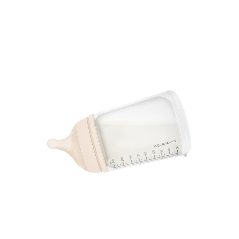 Biberon anticolici 270 ml, tetină din silicon, debit mediu, +3 luni, Suavinex