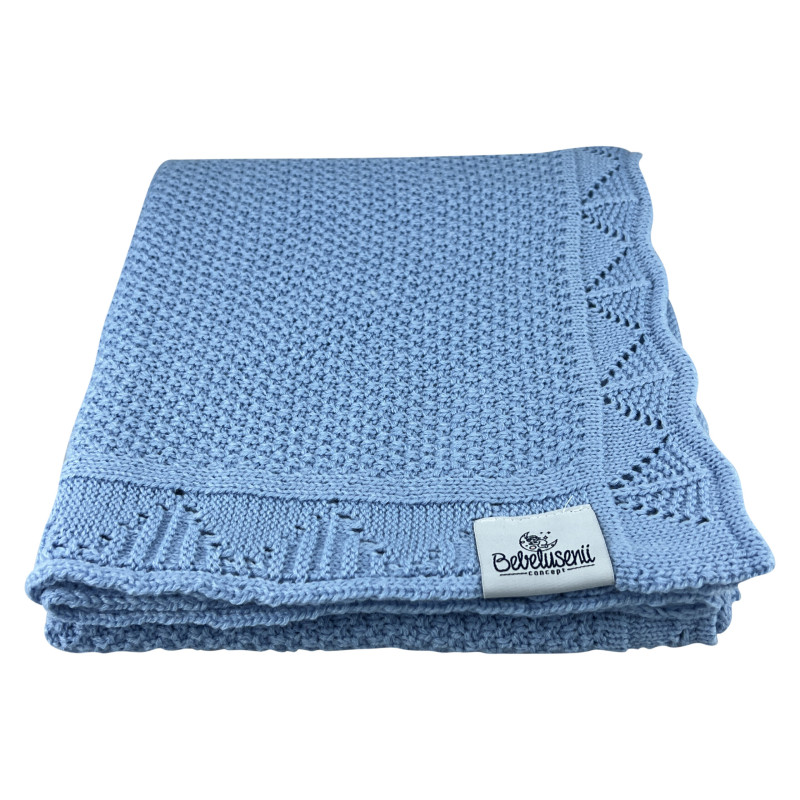 Păturică din bumbac si bambus, 80x100 cm - Bleu