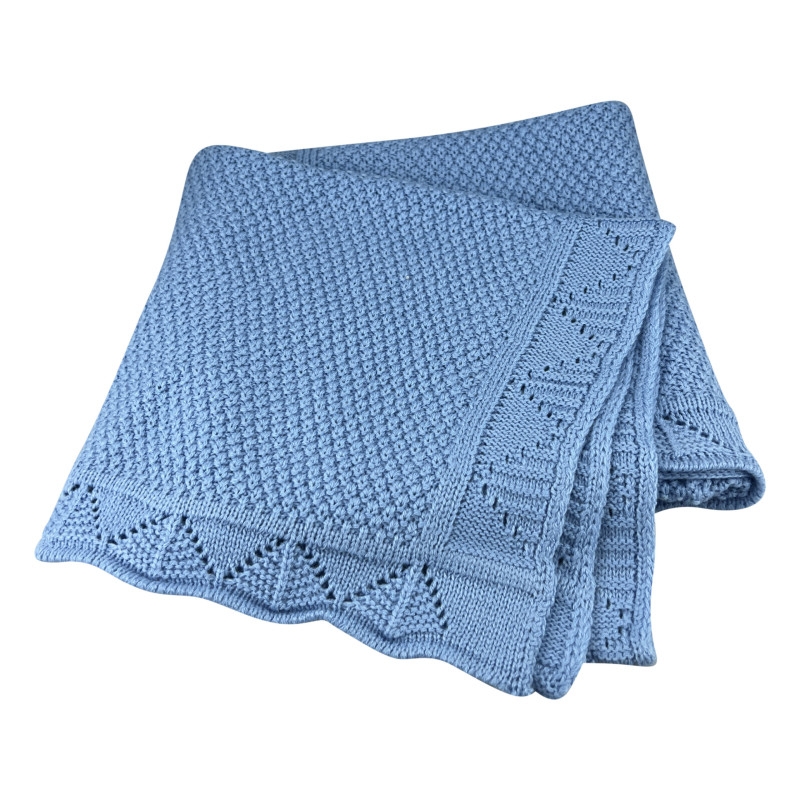 Păturică din bumbac si bambus, 80x100 cm - Bleu