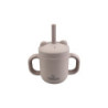 Pahar cu mânere și pai din silicon, 120ml - Roz Pudră