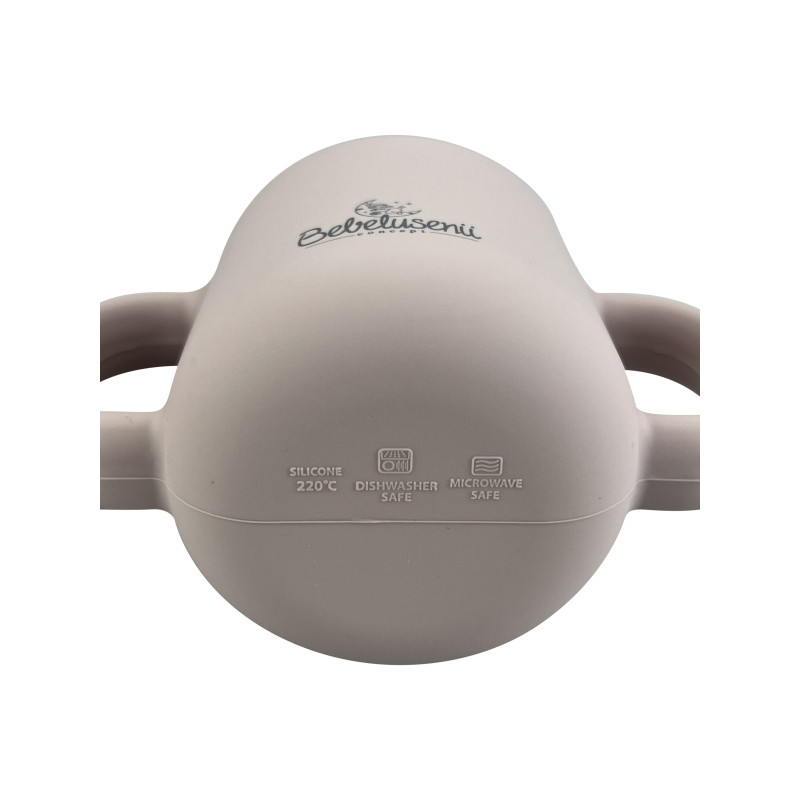 Pahar cu mânere și pai din silicon, 120ml - Roz Pudră