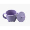 Pahar cu mânere și pai din silicon - Purple
