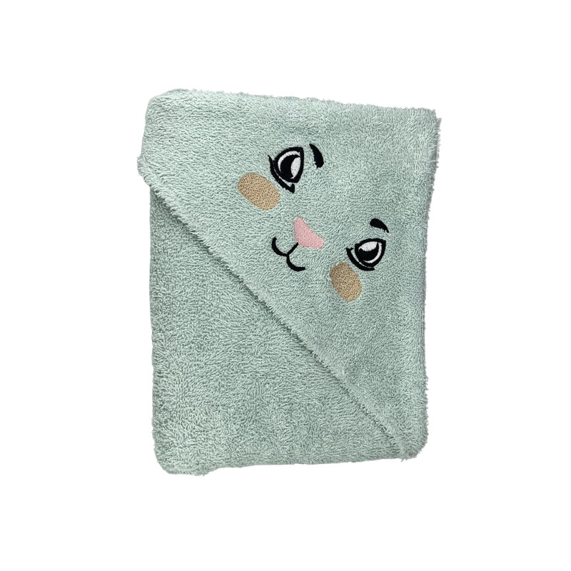 Prosop cu glugă din bumbac, 75x75 cm - Broderie