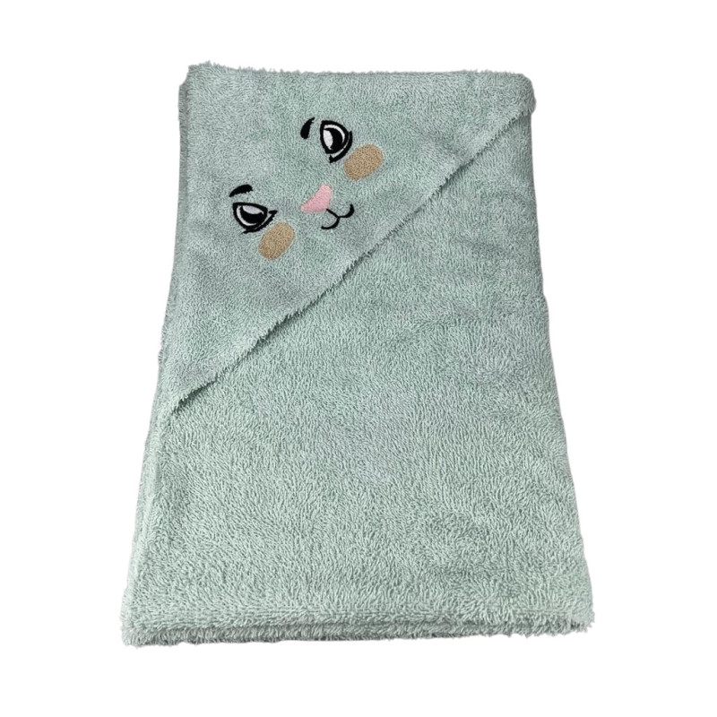 Prosop cu glugă din bumbac, 75x75 cm - Broderie