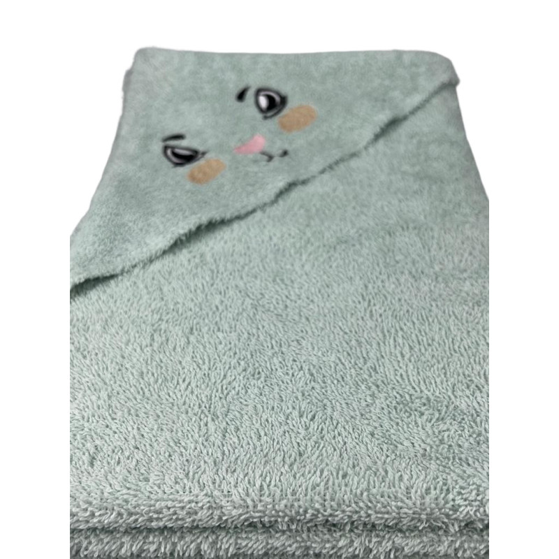 Prosop cu glugă din bumbac, 75x75 cm - Broderie