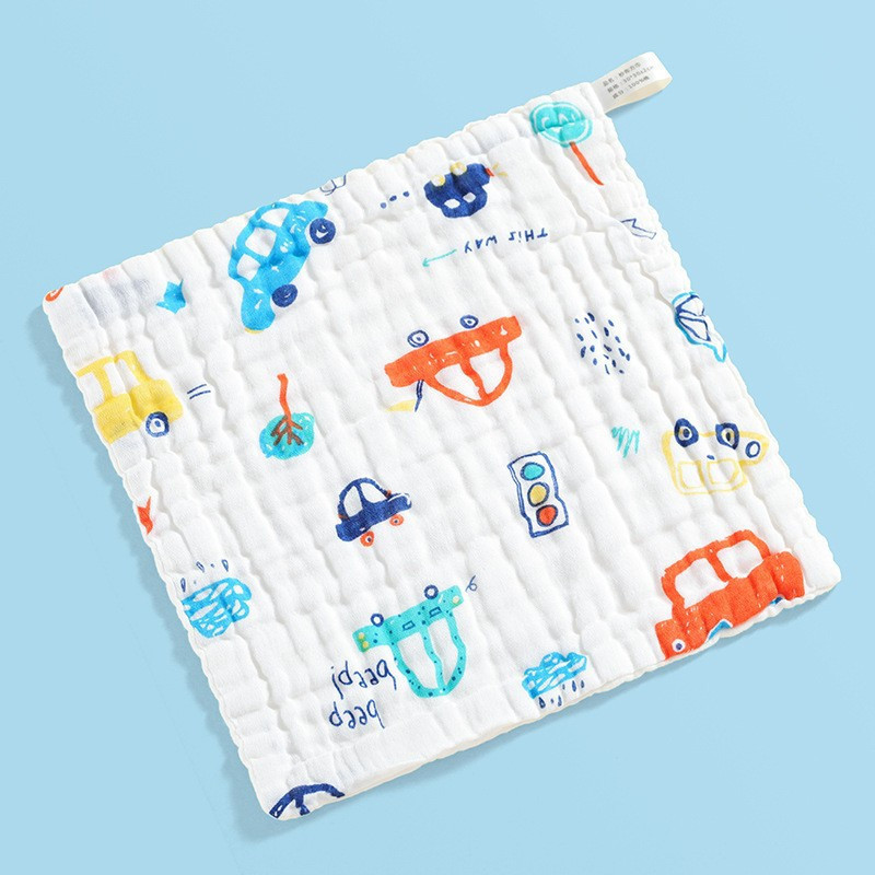 Prosop mini din bumbac, 25x25cm - Mașinuțe
