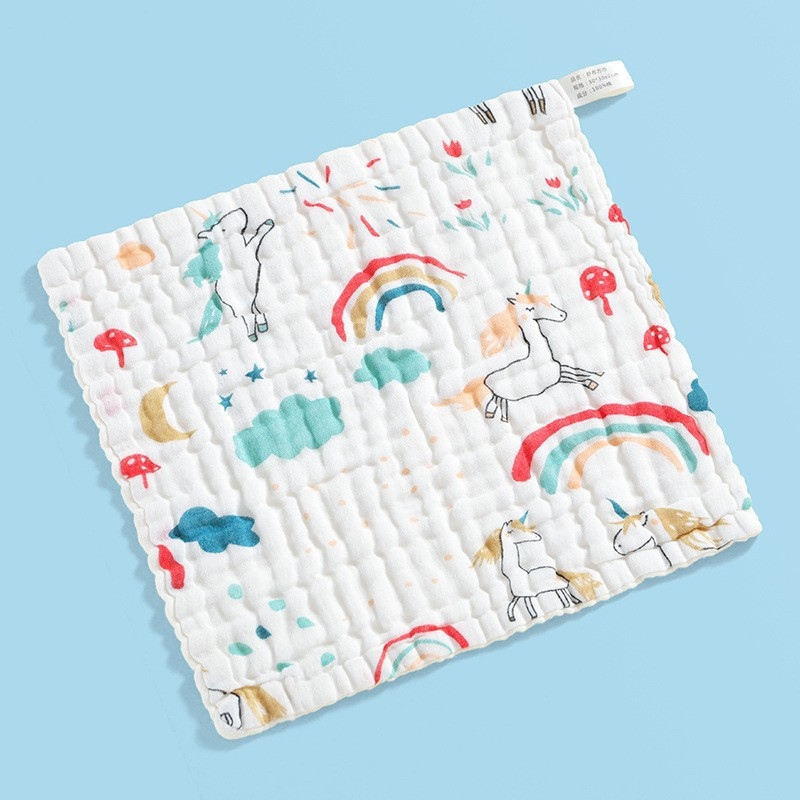Prosop mini din bumbac, 25x25cm - Unicorni