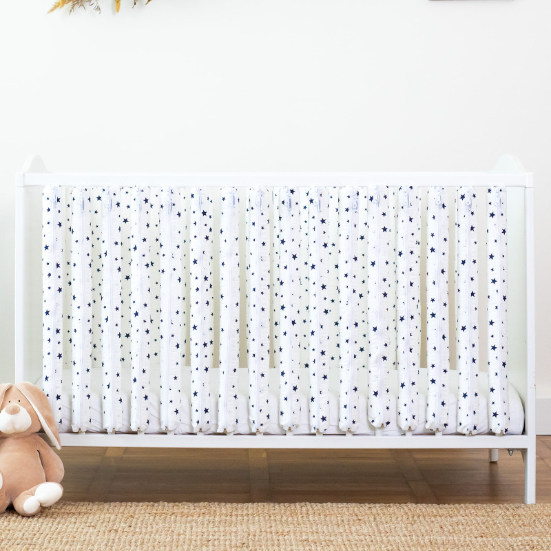 Protecții individuale pătuț bebe – set 6 bucăți Steluțe Albastre| Bebelușenii Concept
