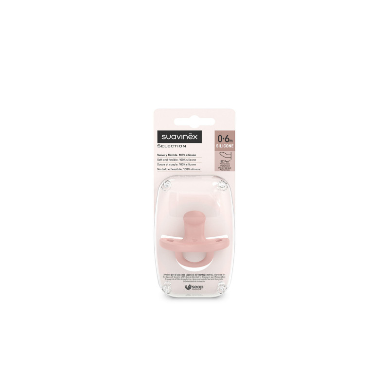 Suzetă anatomică 100% din silicon SX Pro, 0-6 luni, nude, Colour Essence, Suavinex
