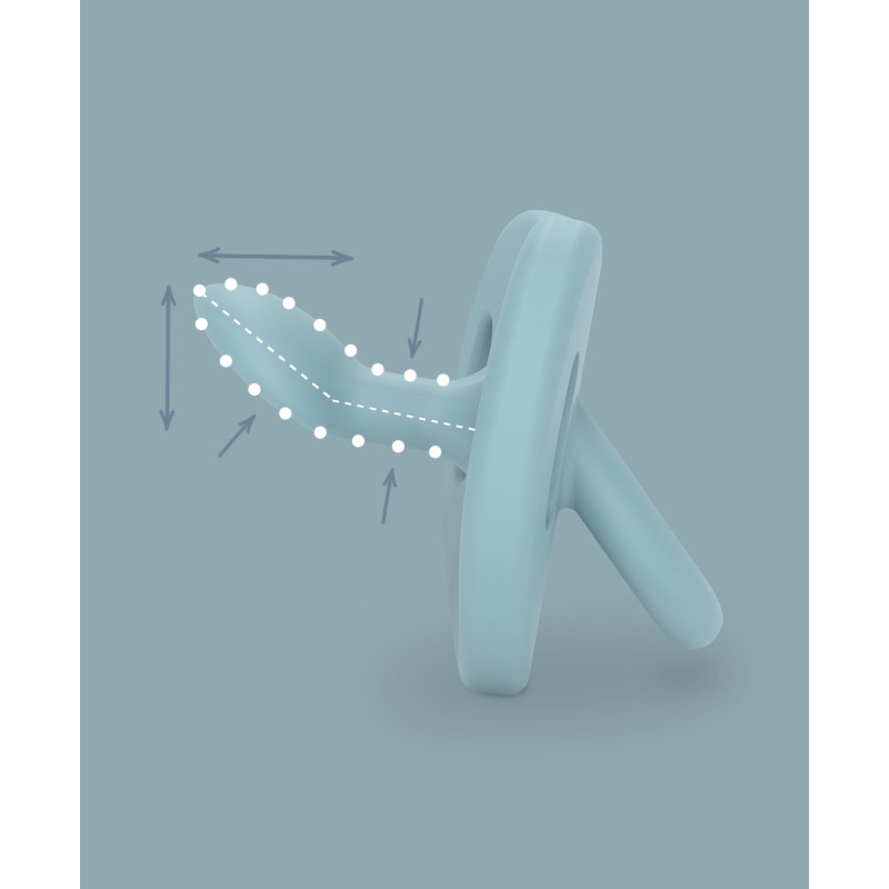 Suzetă anatomică 100% din silicon SX Pro, 0-6 luni, albastru, Suavinex